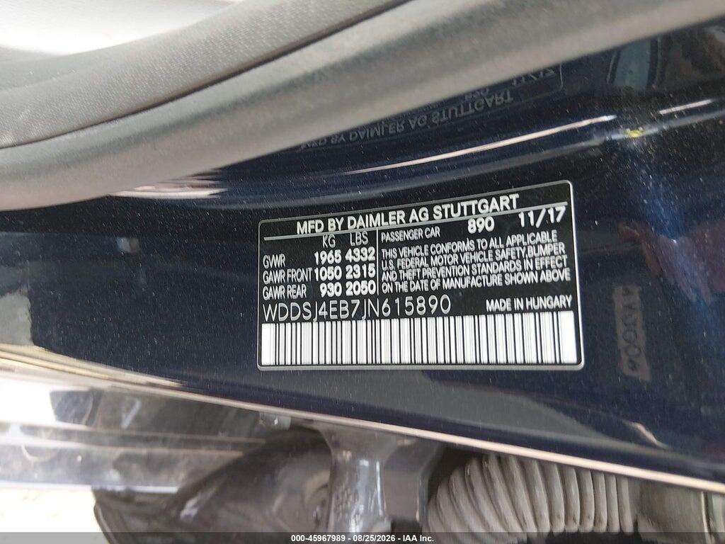 WDDSJ4EB7JN615890 2018 MERCEDES-BENZ CLA 250 photo no. 9
