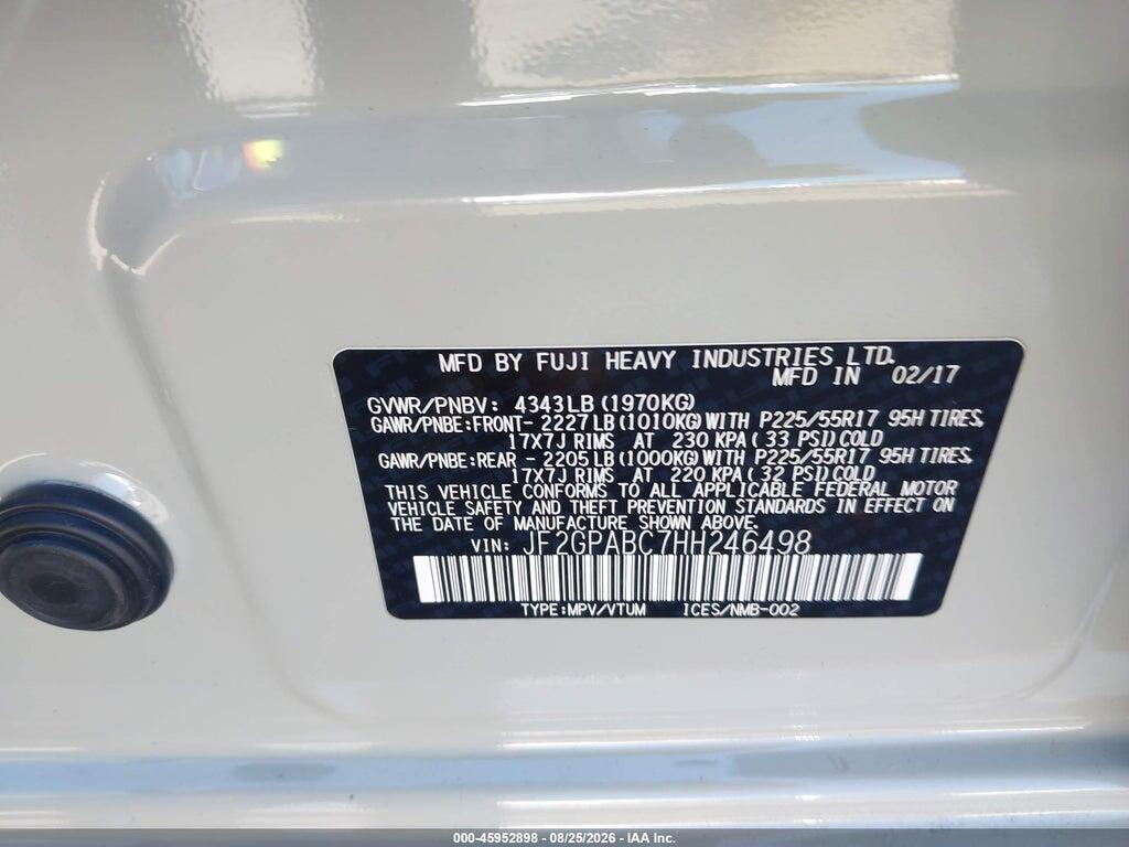 JF2GPABC7HH246498 2017 SUBARU CROSSTREK photo no. 9