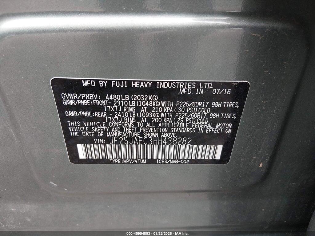 JF2SJAEC3HH438282 2017 SUBARU FORESTER photo no. 9