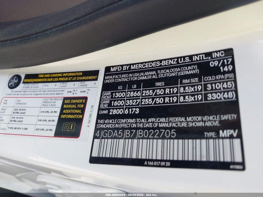 4JGDA5JB7JB022705 2018 MERCEDES-BENZ GLE 350 photo no. 9