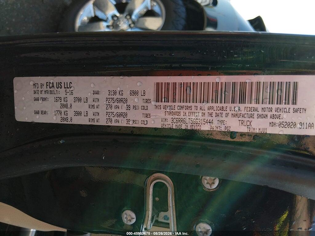 3C6RR6LT5GG315444 2016 RAM 1500 photo no. 9