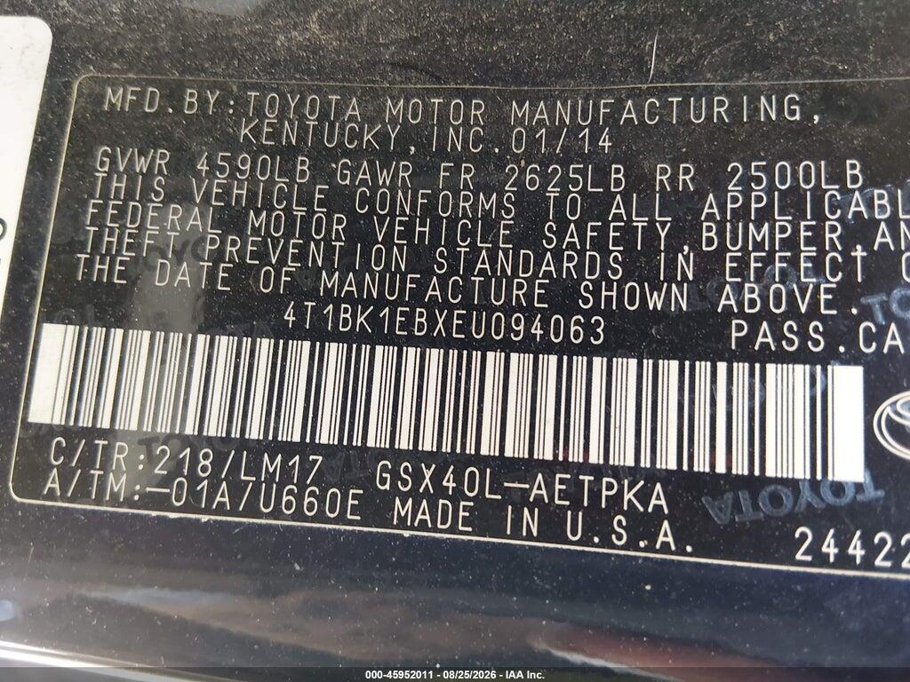 4T1BK1EBXEU094063 2014 TOYOTA AVALON photo no. 9