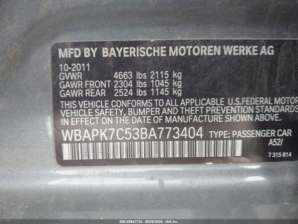 WBAPK7C53BA773404 2011 BMW 328I photo no. 9
