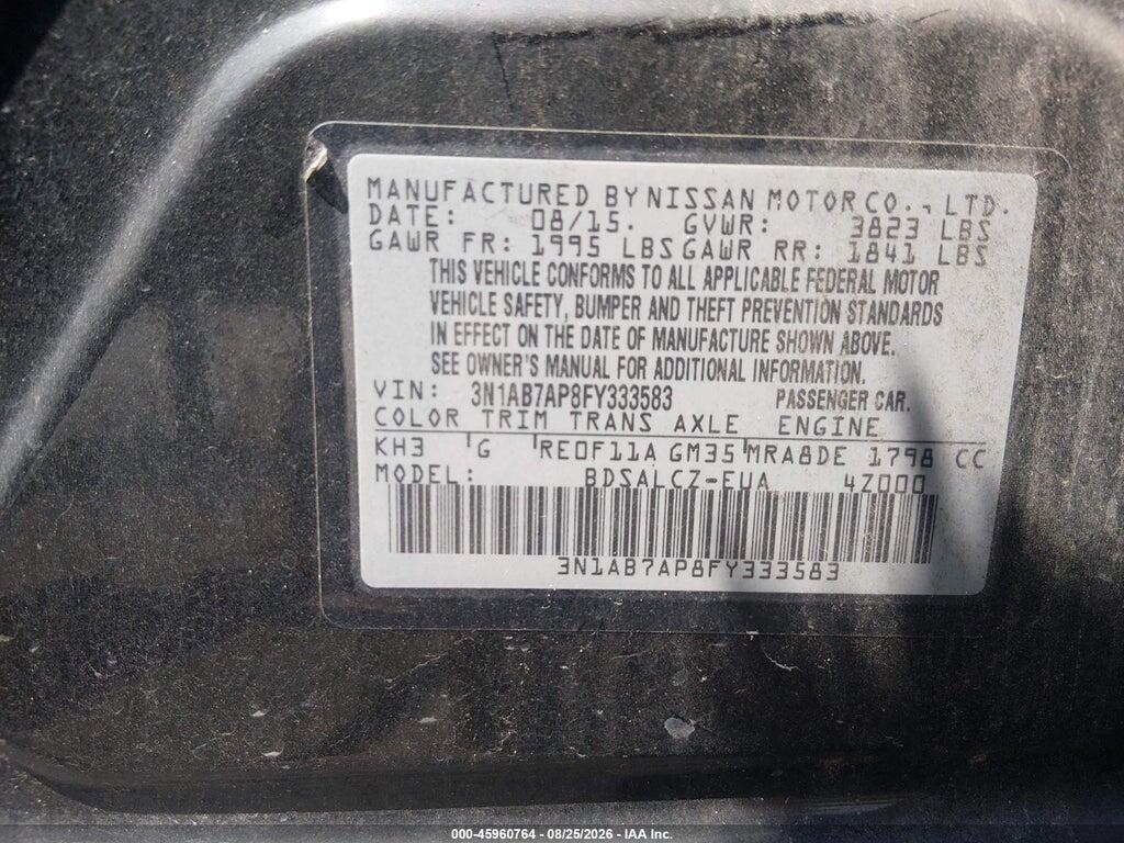 3N1AB7AP8FY333583 2015 NISSAN SENTRA photo no. 9