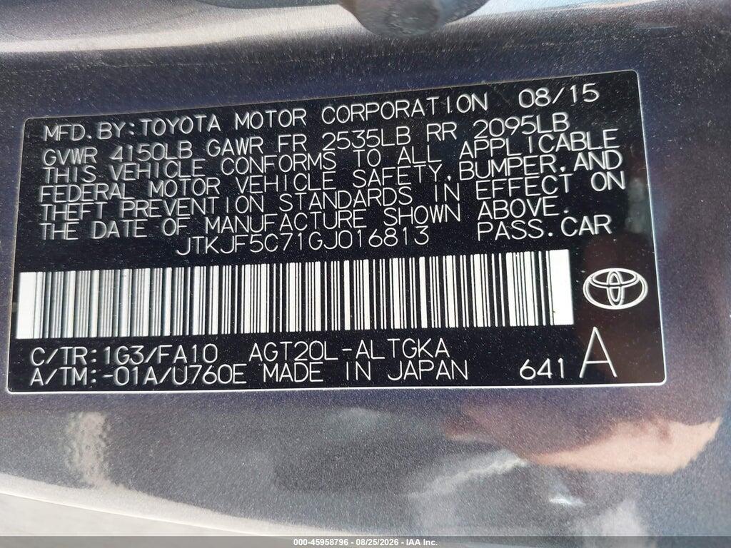 JTKJF5C71GJ016813 2016 SCION TC photo no. 9