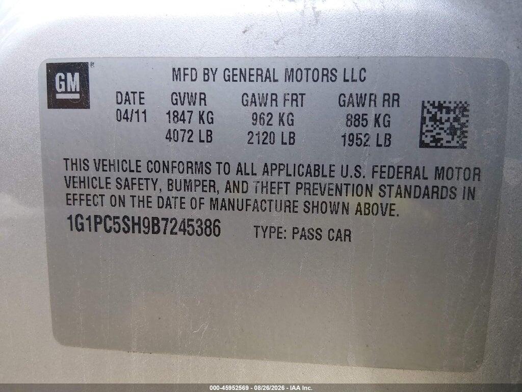1G1PC5SH9B7245386 2011 CHEVROLET CRUZE photo no. 9