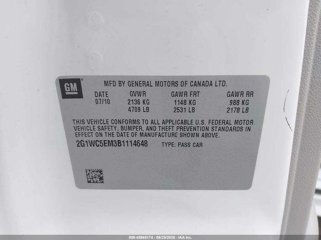2G1WC5EM3B1114648 2011 CHEVROLET IMPALA photo no. 9