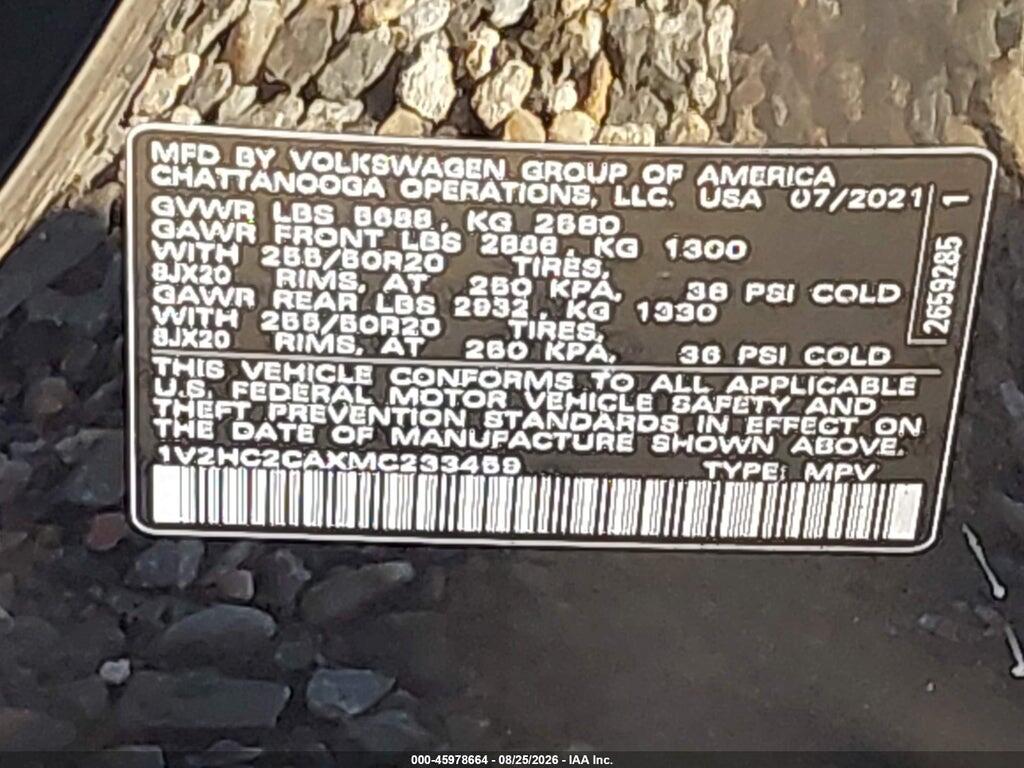 1V2HC2CAXMC233459 2021 VOLKSWAGEN ATLAS CROSS SPORT photo no. 9
