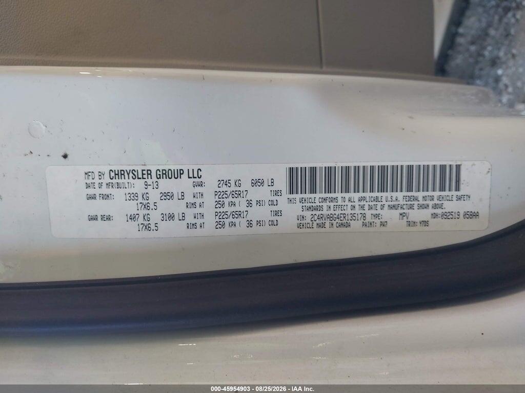 2C4RVABG4ER135178 2014 VOLKSWAGEN ROUTAN photo no. 9