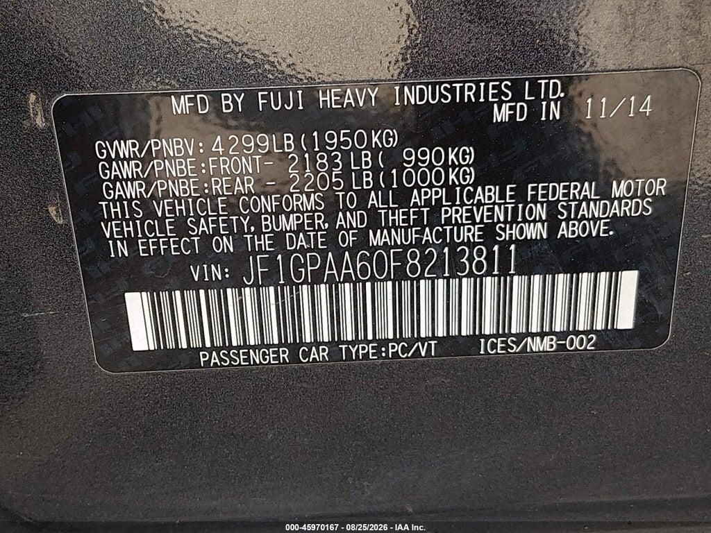 JF1GPAA60F8213811 2015 SUBARU IMPREZA photo no. 9