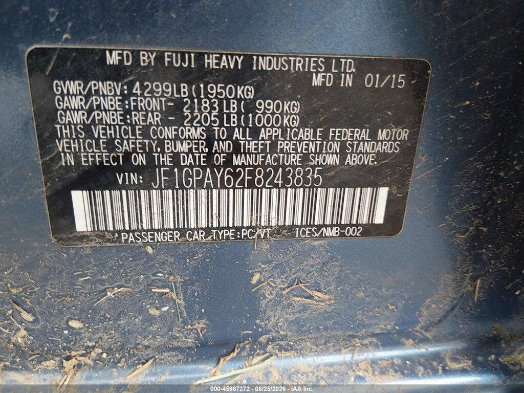JF1GPAY62F8243835 2015 SUBARU IMPREZA photo no. 9