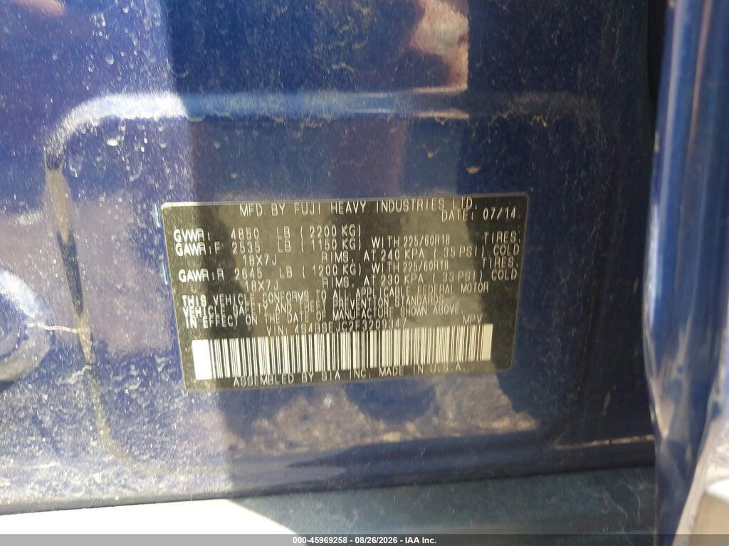 4S4BSEJC2F3209347 2015 SUBARU OUTBACK photo no. 9