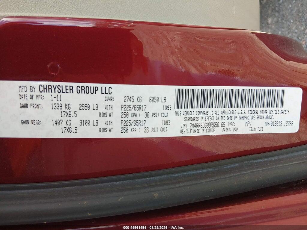 2A4RR6DG8BR656165 2011 CHRYSLER TOWN & COUNTRY photo no. 9