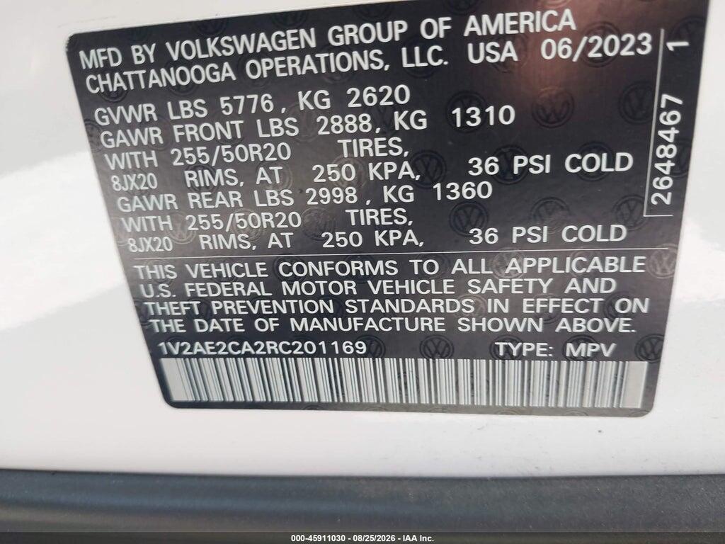 1V2AE2CA2RC201169 2024 VOLKSWAGEN ATLAS CROSS SPORT photo no. 9