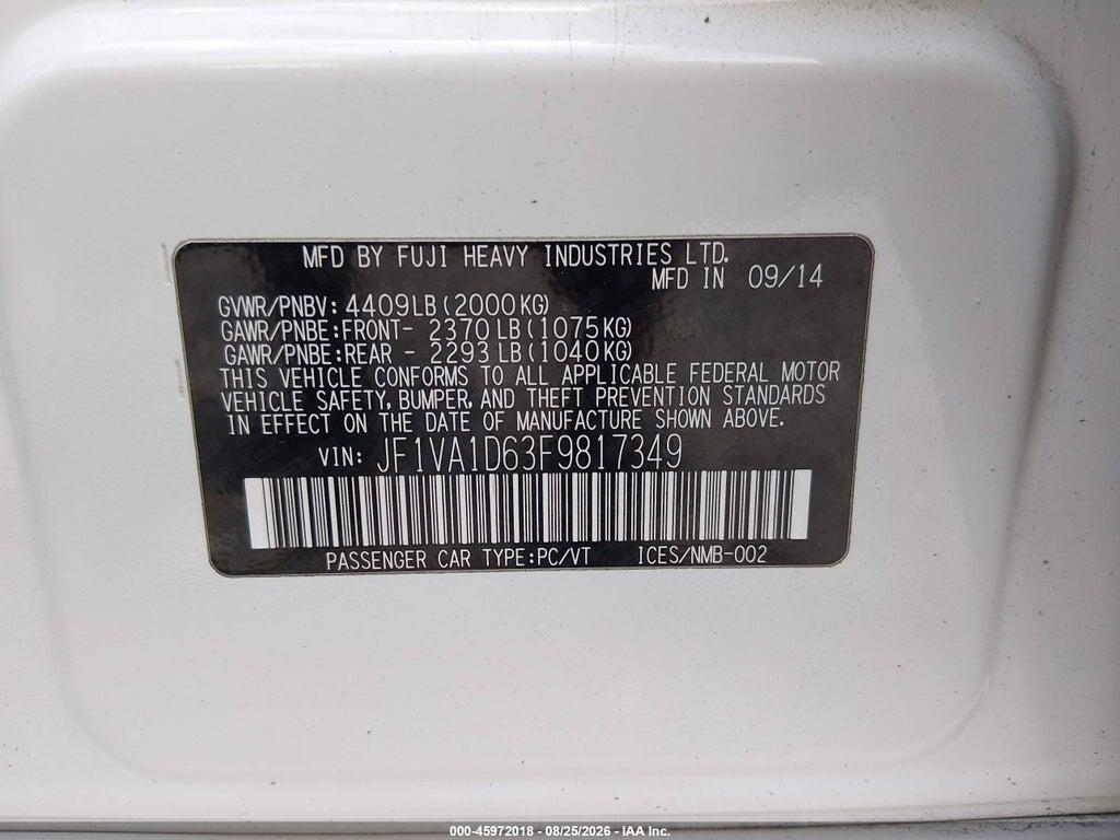 JF1VA1D63F9817349 2015 SUBARU WRX photo no. 9