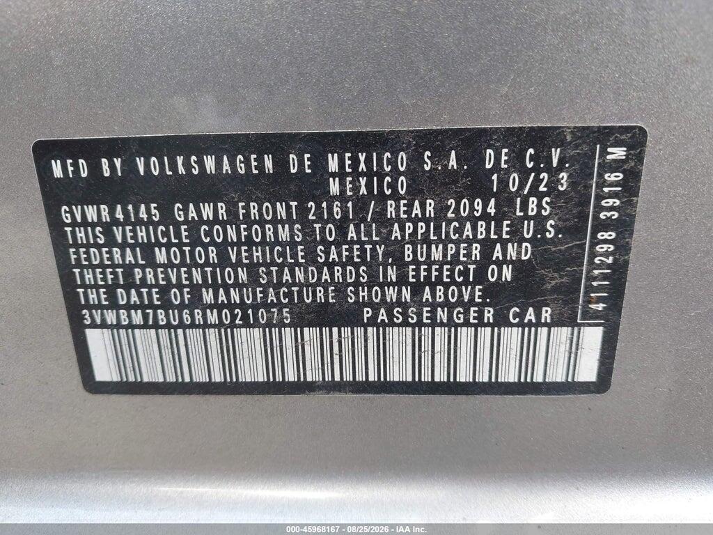 3VWBM7BU6RM021075 2024 VOLKSWAGEN JETTA photo no. 9