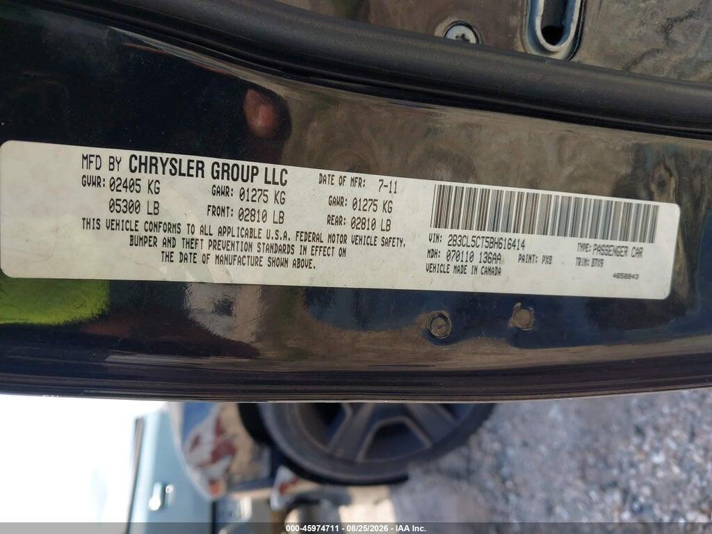 2B3CL5CT5BH616414 2011 DODGE CHARGER photo no. 9