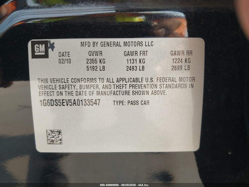 1G6DS5EV5A0133547 2010 CADILLAC CTS photo no. 9