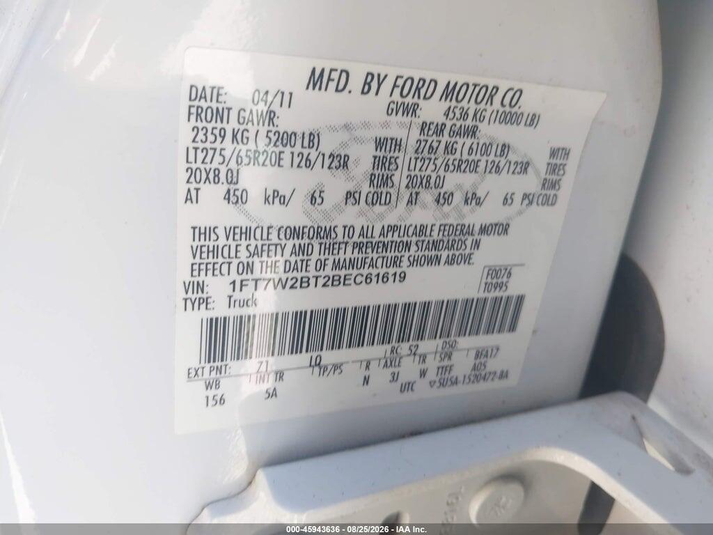 1FT7W2BT2BEC61619 2011 FORD F-250 photo no. 9