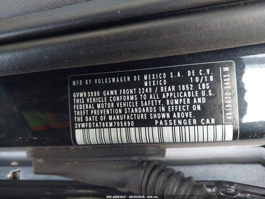 3VWFD7AT6KM705690 2019 VOLKSWAGEN BEETLE photo no. 9