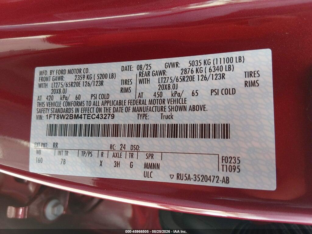 1FT8W2BM4TEC43279 2026 FORD F-250 photo no. 9