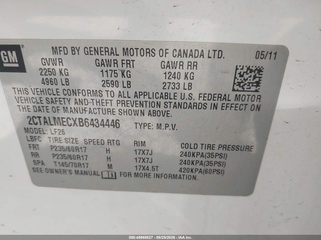 2CTALMECXB6434446 2011 GMC TERRAIN photo no. 9
