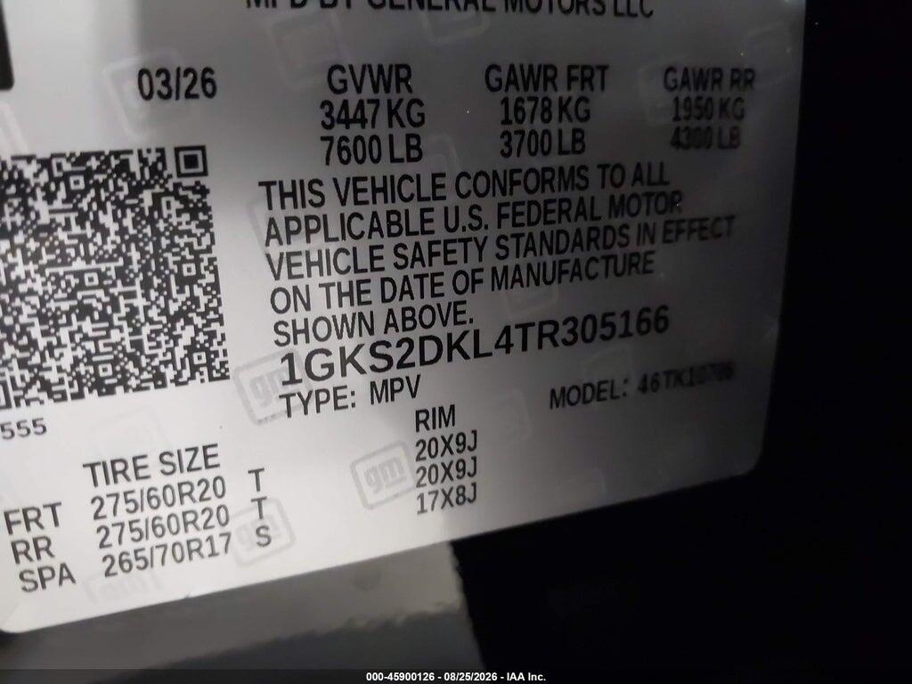 1GKS2DKL4TR305166 2026 GMC YUKON photo no. 9