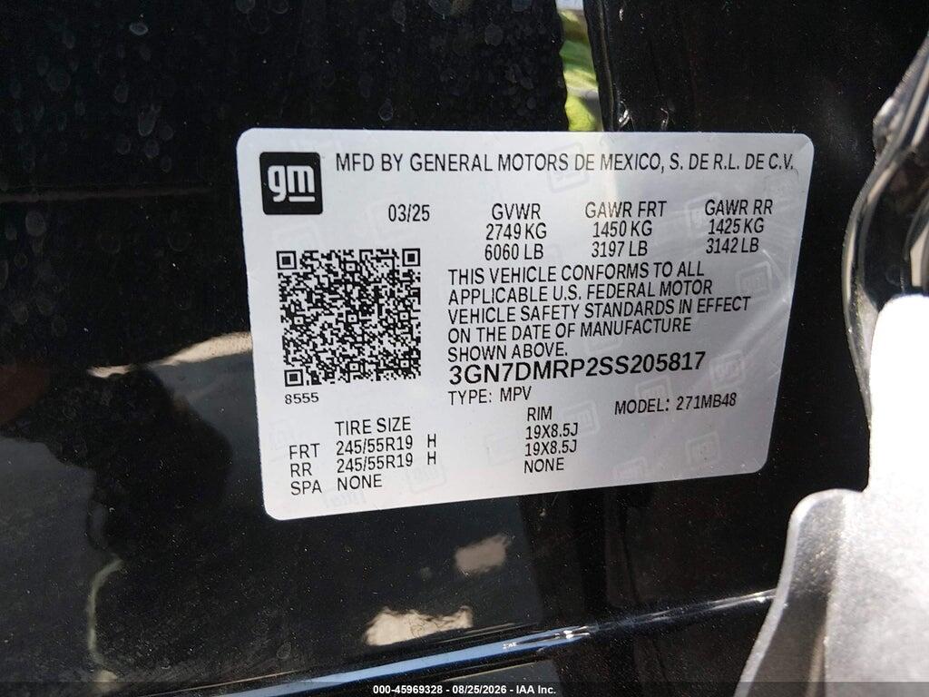 3GN7DMRP2SS205817 2025 CHEVROLET EQUINOX EV photo no. 9