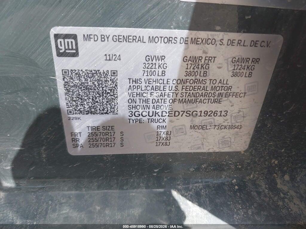 3GCUKDED7SG192613 2025 CHEVROLET SILVERADO 1500 photo no. 9