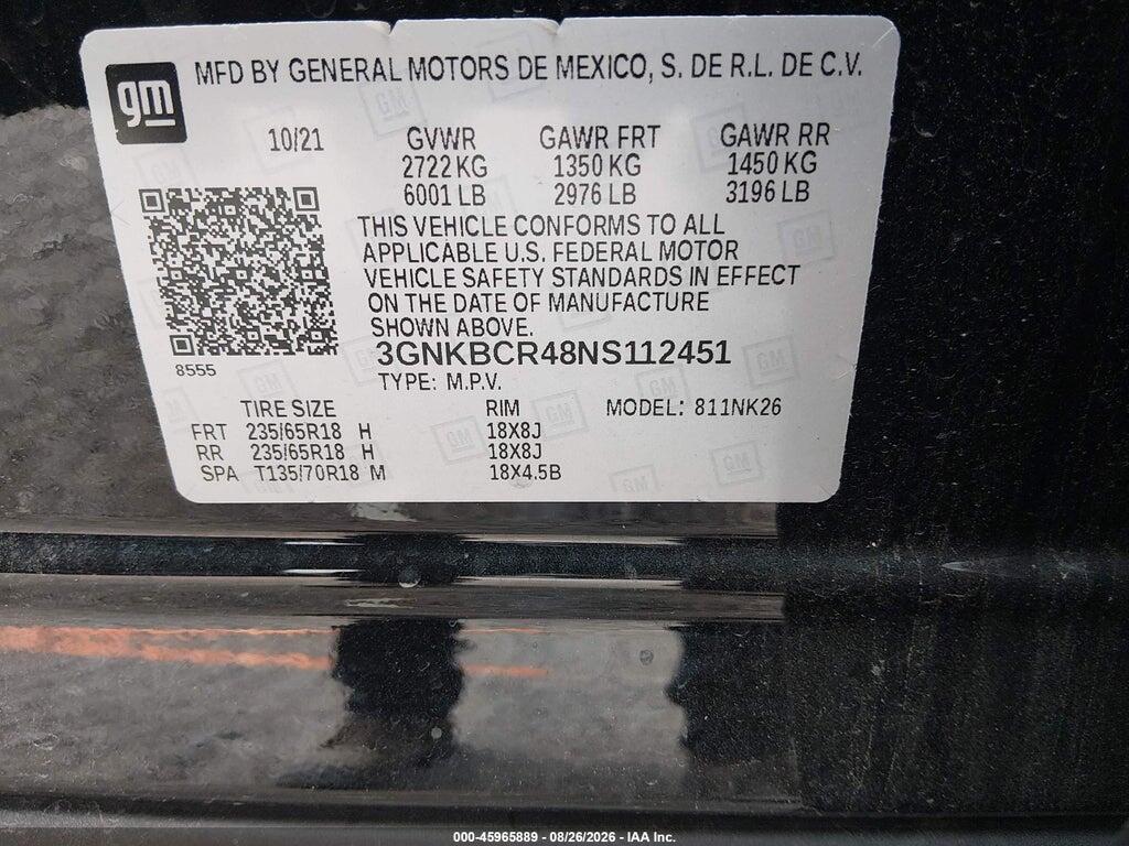 3GNKBCR48NS112451 2022 CHEVROLET BLAZER photo no. 9