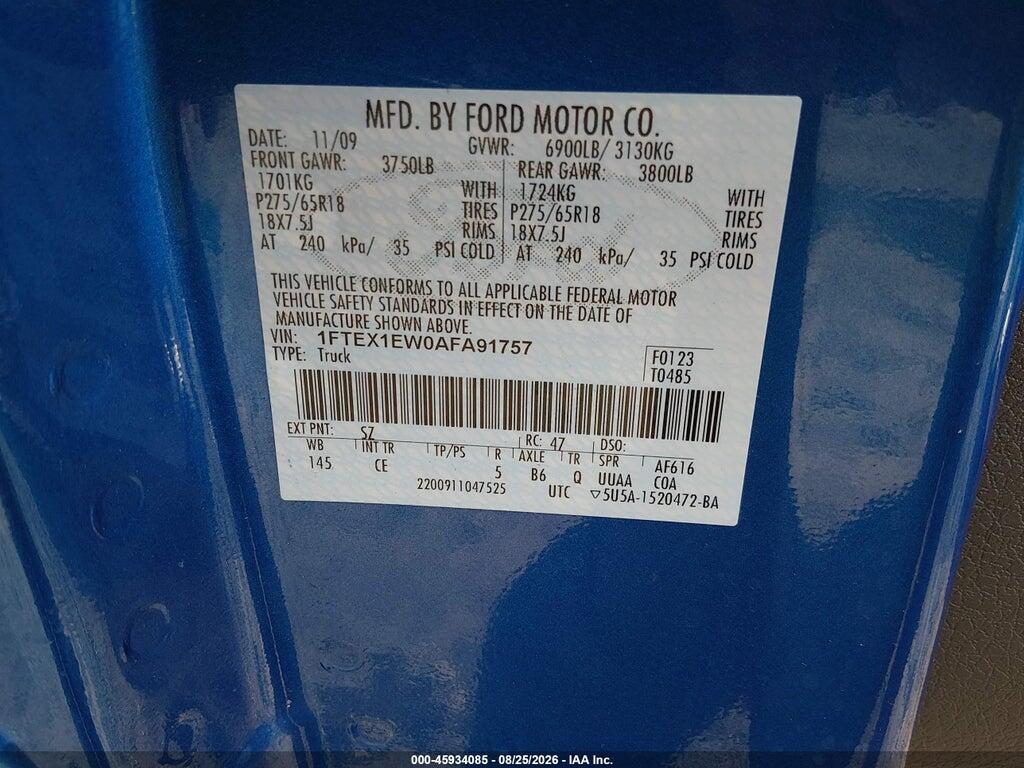 1FTEX1EW0AFA91757 2010 FORD F-150 photo no. 9