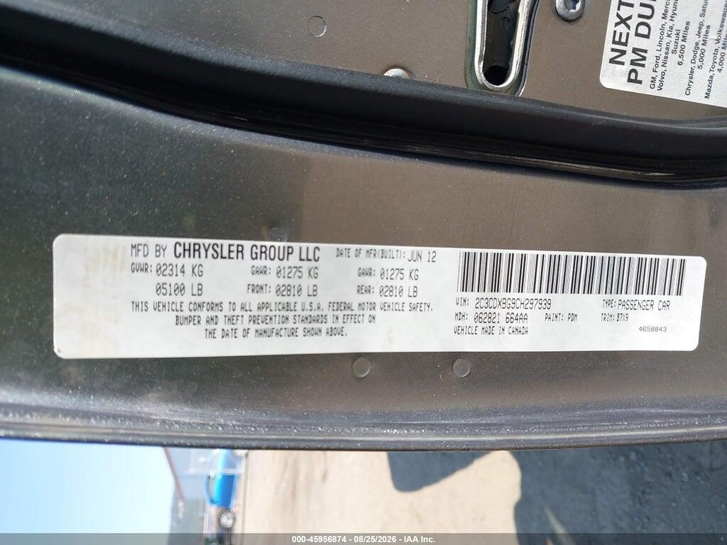 2C3CDXBG9CH297939 2012 DODGE CHARGER photo no. 9