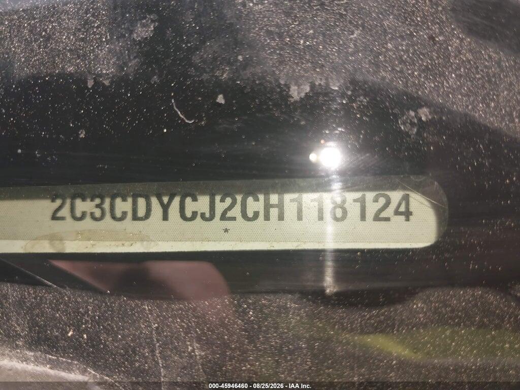 2C3CDYCJ2CH118124 2012 DODGE CHALLENGER photo no. 9