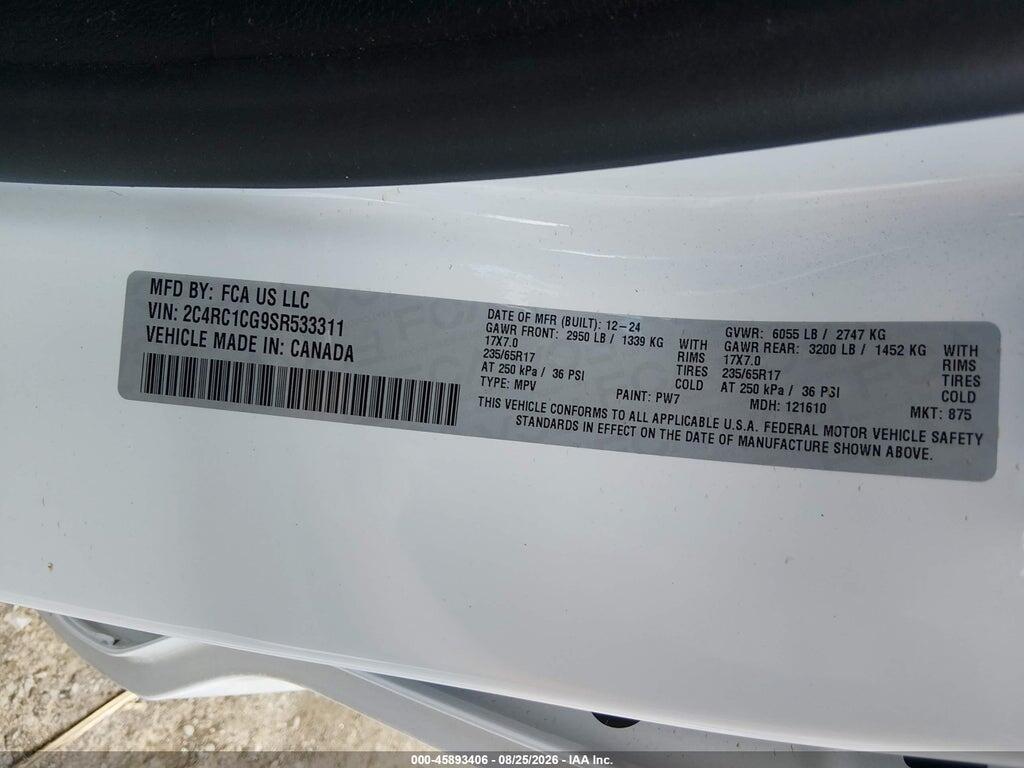 2C4RC1CG9SR533311 2025 CHRYSLER VOYAGER photo no. 9
