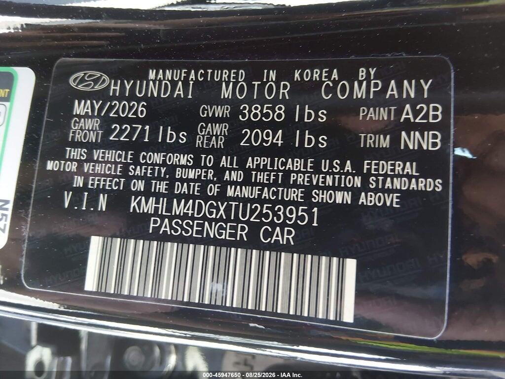 KMHLM4DGXTU253951 2026 HYUNDAI ELANTRA photo no. 9
