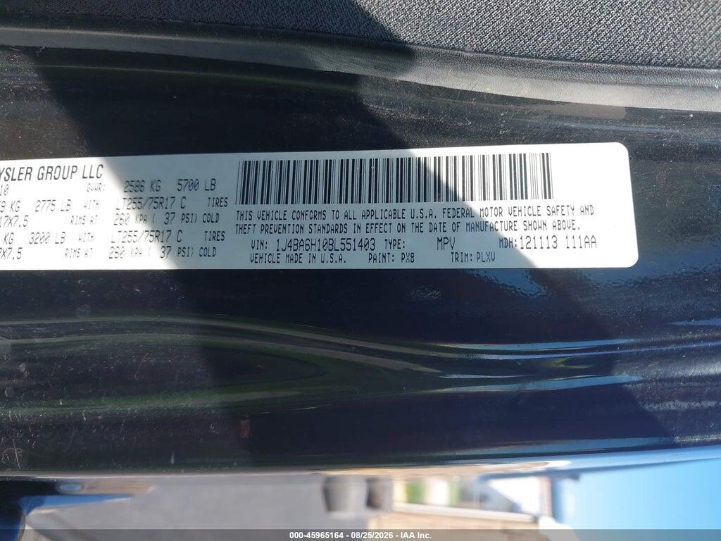 1J4BA6H10BL551403 2011 JEEP WRANGLER UNLIMITED photo no. 9