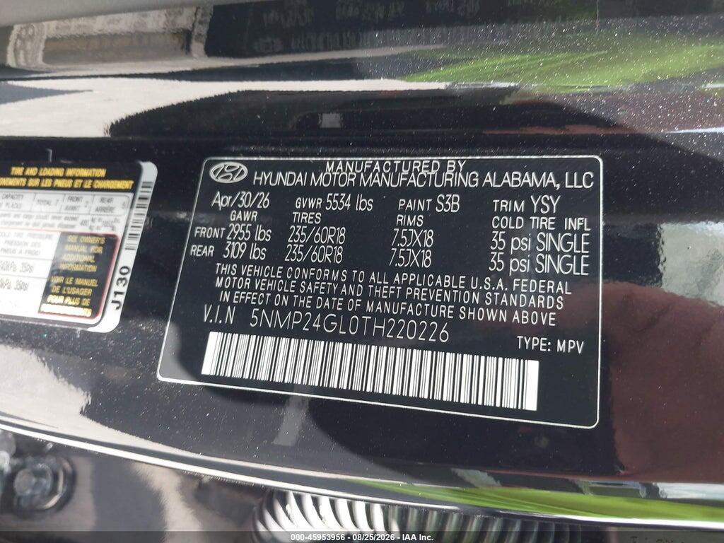 5NMP24GL0TH220226 2026 HYUNDAI SANTA FE photo no. 9