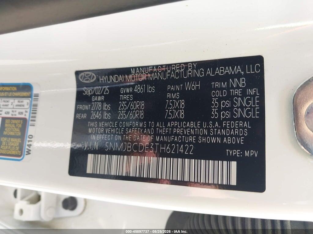 5NMJBCDE3TH621422 2026 HYUNDAI TUCSON photo no. 9