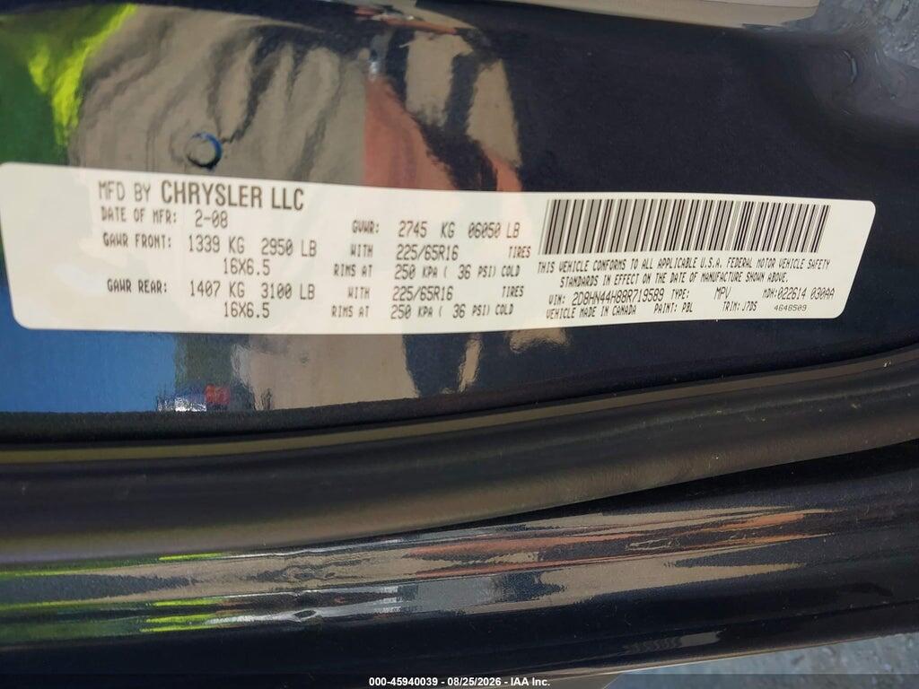 2D8HN44H88R719589 2008 DODGE GRAND CARAVAN photo no. 9