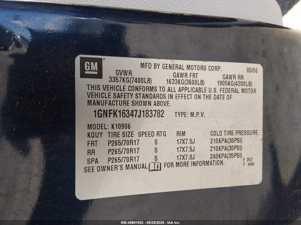 1GNFK16347J183782 2007 CHEVROLET SUBURBAN 1500 photo no. 9