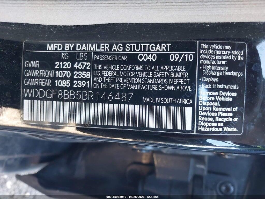WDDGF8BB5BR146487 2011 MERCEDES-BENZ C 300 photo no. 9