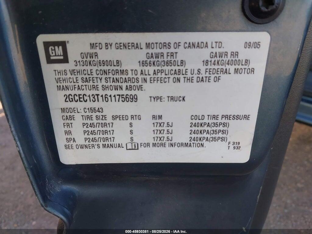 2GCEC13T161175699 2006 CHEVROLET SILVERADO 1500 photo no. 9