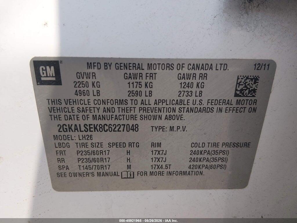 2GKALSEK8C6227048 2012 GMC TERRAIN photo no. 9