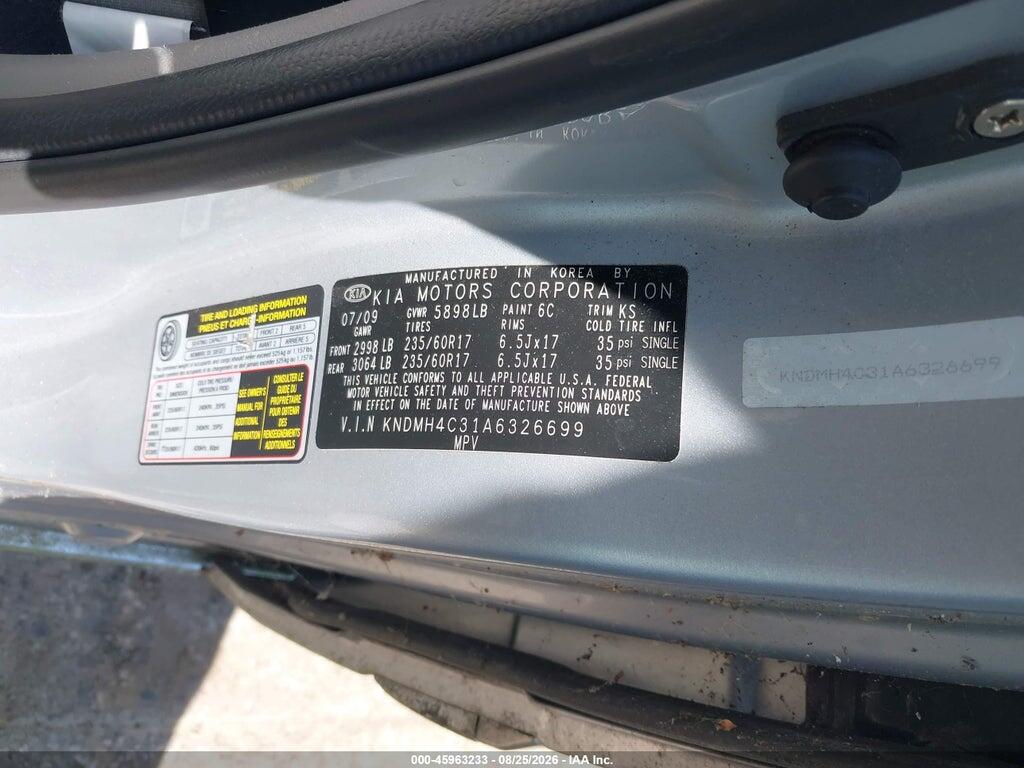 KNDMH4C31A6326699 2010 KIA SEDONA photo no. 9