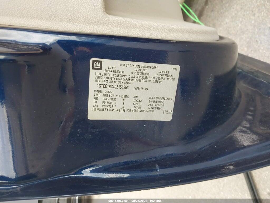 1GTEC19C49Z150363 2009 GMC SIERRA 1500 photo no. 9