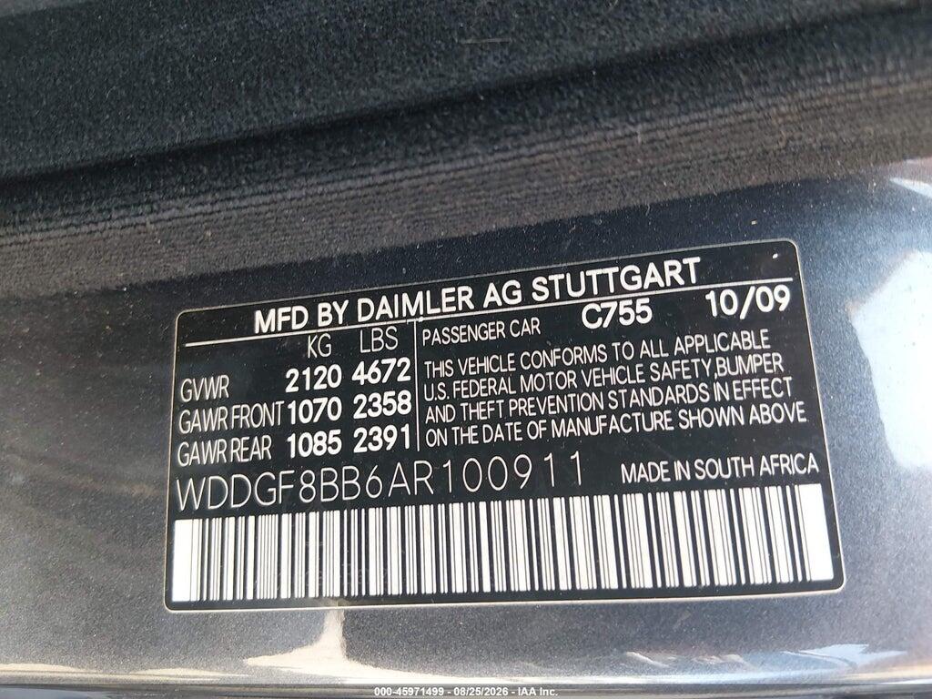 WDDGF8BB6AR100911 2010 MERCEDES-BENZ C 300 photo no. 9