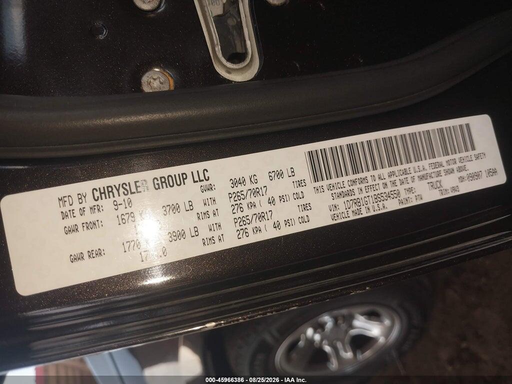 1D7RB1GT1BS534550 2011 RAM RAM 1500 photo no. 9