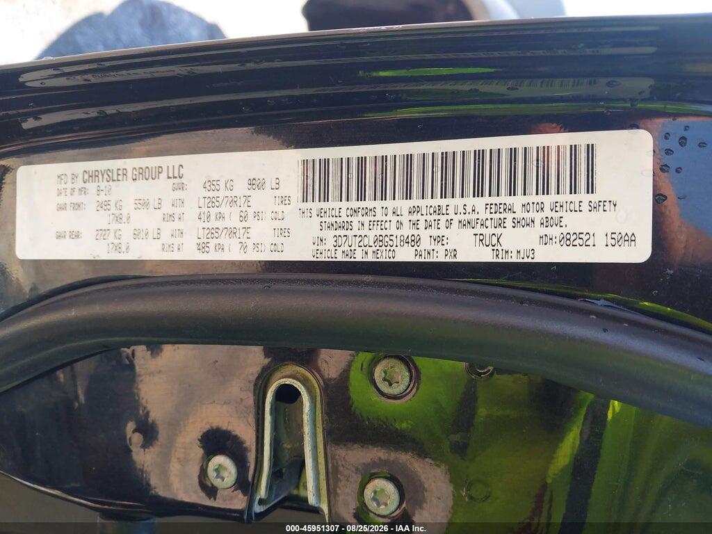 3D7UT2CL0BG518480 2011 RAM RAM 2500 photo no. 9