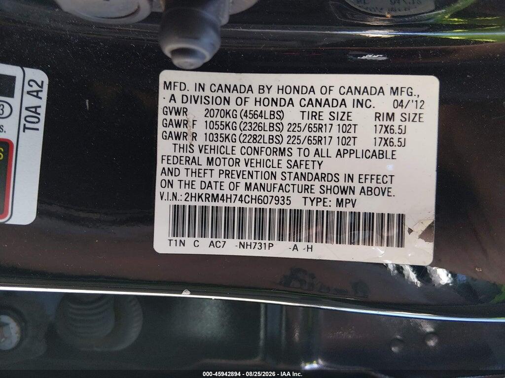 2HKRM4H74CH607935 2012 HONDA CR-V photo no. 9