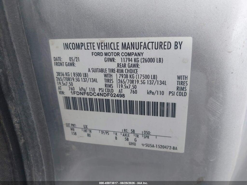 1FDNF6DC4NDF02498 2022 FORD F-650 DIESEL photo no. 8